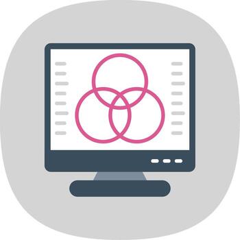 Desktop Computer Flat Curve Icon Design vector