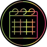 calendario línea degradado debido color icono diseño vector