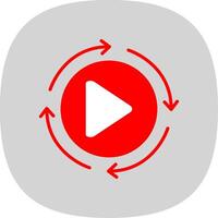 Rotation Flat Curve Icon Design vector