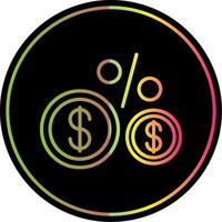 Percentage Line Gradient Due Color Icon Design vector