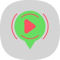 Play Button Flat Curve Icon Design vector