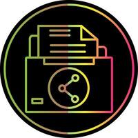 Sharing File Line Gradient Due Color Icon Design vector
