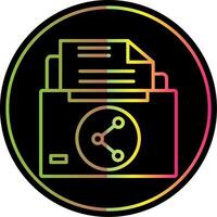 compartiendo archivo línea degradado debido color icono diseño vector