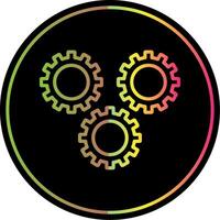 Gears Line Gradient Due Color Icon Design vector