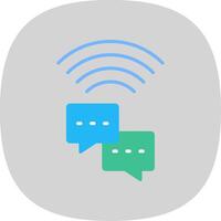 Text Flat Curve Icon Design vector