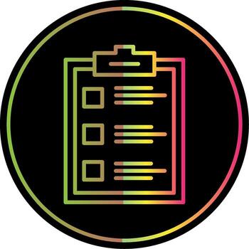 Clipboard Line Gradient Due Color Icon Design vector