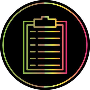 Clipboard Line Gradient Due Color Icon Design vector