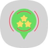 estrella plano curva icono diseño vector