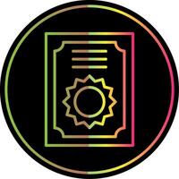 certificado línea degradado debido color icono diseño vector