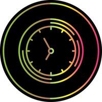 reloj línea degradado debido color icono diseño vector