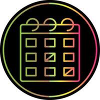 calendario línea degradado debido color icono diseño vector