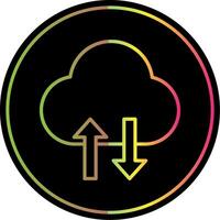 Cloud Data Transfer Line Gradient Due Color Icon Design vector