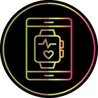 reloj inteligente línea degradado debido color icono diseño vector