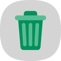 Dustbin Flat Curve Icon Design vector