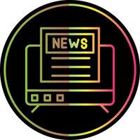 News Line Gradient Due Color Icon Design vector