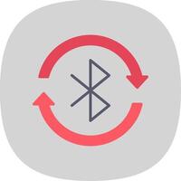 Bluetooth Flat Curve Icon Design vector