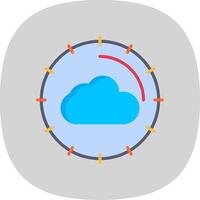 nube informática plano curva icono diseño vector