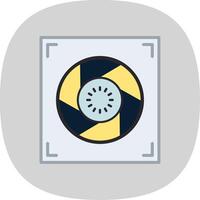 Aperture Flat Curve Icon Design vector