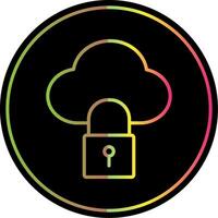 Cloud Lock Line Gradient Due Color Icon Design vector