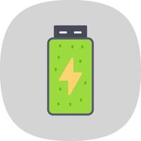 Battery Status Flat Curve Icon Design vector