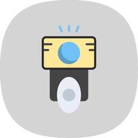 Camera Flash Flat Curve Icon Design vector