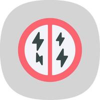 No Flash Flat Curve Icon Design vector