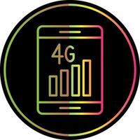 4g línea degradado debido color icono diseño vector