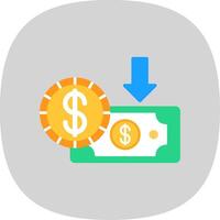 Dollar Flat Curve Icon Design vector