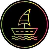 Sailing Boat Line Gradient Due Color Icon Design vector