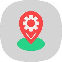Location Flat Curve Icon Design vector