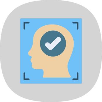Face Recognition Flat Curve Icon Design vector