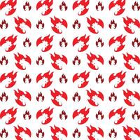 Chicken fire artful trendy multicolor repeating pattern illustration background design vector