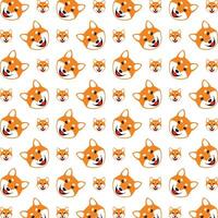 Shiba inu artful trendy multicolor repeating pattern illustration background design vector