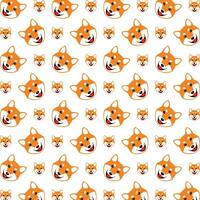 Shiba inu artful trendy multicolor repeating pattern illustration background design vector