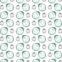 Orangutan head sensitive trendy multicolor repeating pattern illustration background design vector