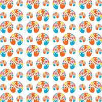 Round tree sensitive trendy multicolor repeating pattern illustration background design vector