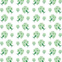 Green tree sensitive trendy multicolor repeating pattern illustration design vector