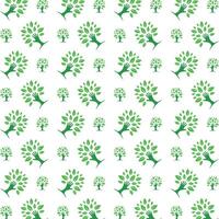 Green tree sensitive trendy multicolor repeating pattern illustration design vector