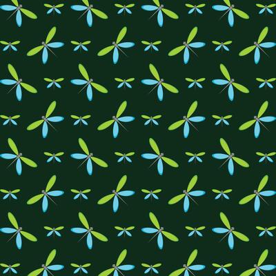 Dragonfly artful trendy multicolor repeating pattern illustration design