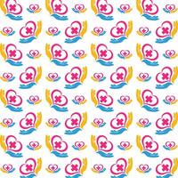 Health care exotic trendy multicolor repeating pattern illustration background design vector