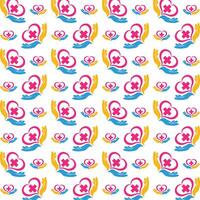 Health care exotic trendy multicolor repeating pattern illustration background design vector