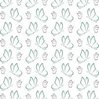 Butterfly sensitive trendy multicolor repeating pattern illustration background design vector