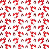 Chicken fire artful trendy multicolor repeating pattern illustration background design vector
