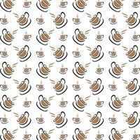 Coffee exotic trendy multicolor repeating pattern illustration background design vector