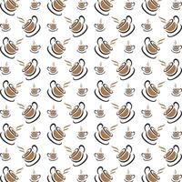 Coffee exotic trendy multicolor repeating pattern illustration background design vector