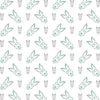 Cool rabbit sensitive trendy multicolor repeating pattern illustration background design vector