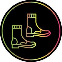 Boots Line Gradient Due Color Icon Design vector