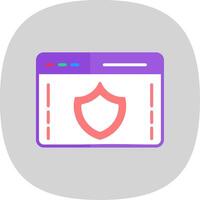 Web Security Flat Curve Icon Design vector