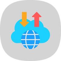 Cloud Flat Curve Icon Design vector