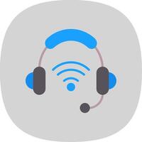 Headphones Flat Curve Icon Design vector